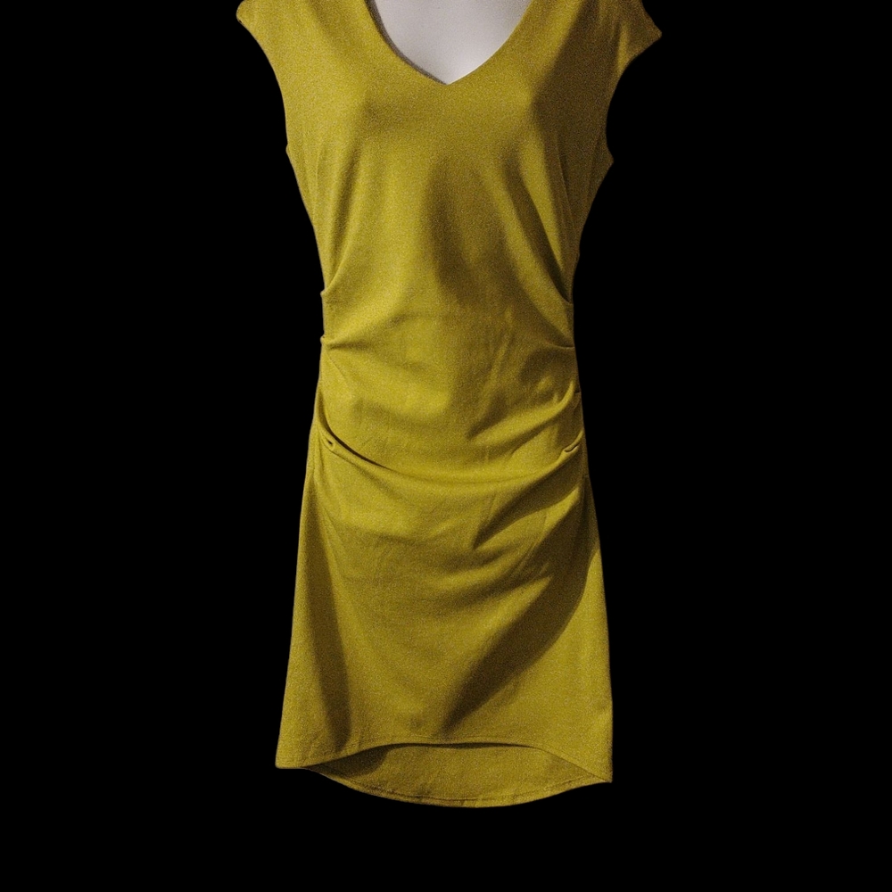 W118 by Walter Baker Lime Green Sleeveless Ruched Dress Small